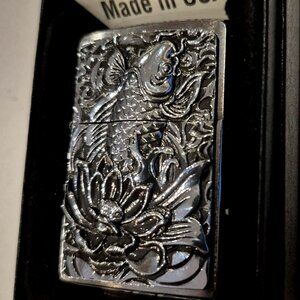 Gorgeous Koi Fish 3D Emblem Zippo Lighter
